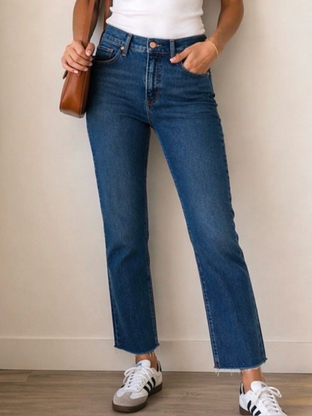 Express Women’s High-Rise Straight Ankle Jean With Raw Hemline Size 12 Tall